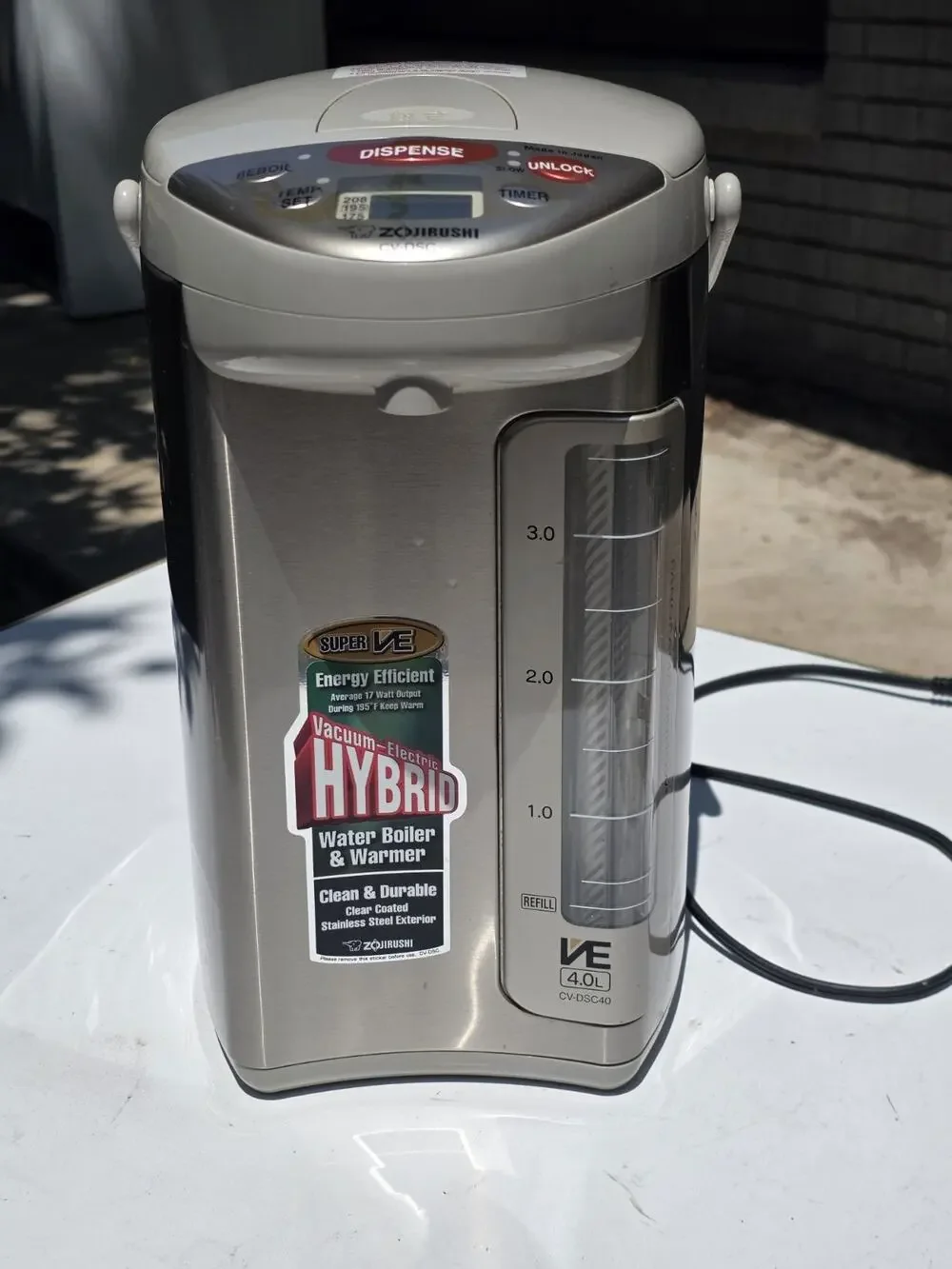Zojirushi CV-DCC40 Water Boiler Dispenser Micom 4 Liter Tested Works Great